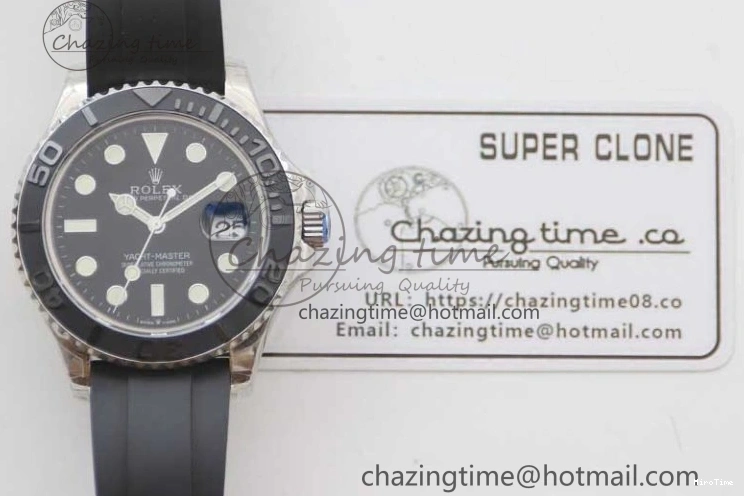 MiroTime 0328 Yacht-Master 42mm 226659 TWA 1:1 Best Edition 3D Black Ceramic Bezel on Oysterflex Strap VR Stretchable 2085